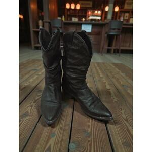 Dingo Women Leather Cowboy Boots Slouch Style Color: Black Size: 8 1/2